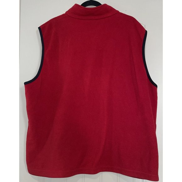 L.L. Bean Mens Vintage 90s Red Fleece Full Zip Vest Size XL USA Made - Picture 2 of 5